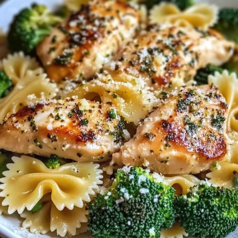 Cowboy Butter Lemon Bowtie Chicken with Broccoli