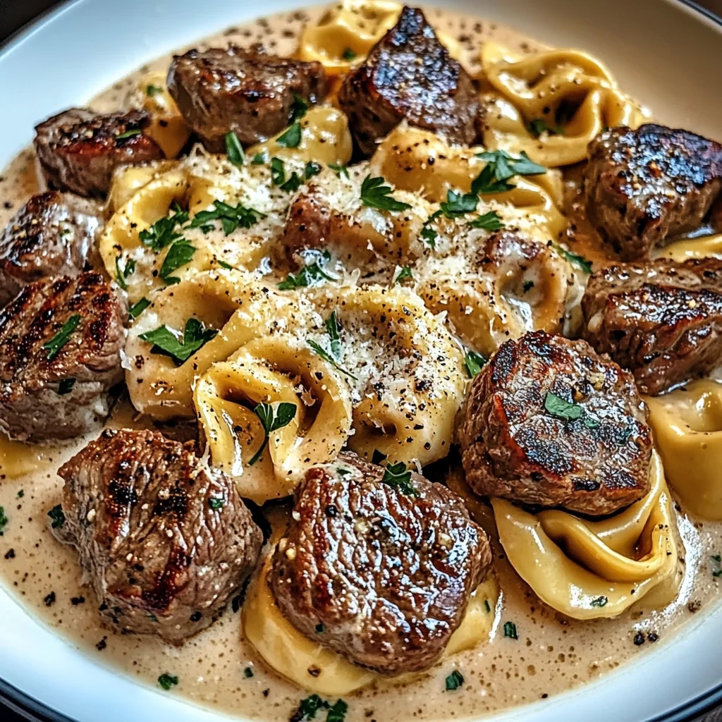 Cracked Garlic Steak Tortellini in Creamhouse Sauce Bliss
