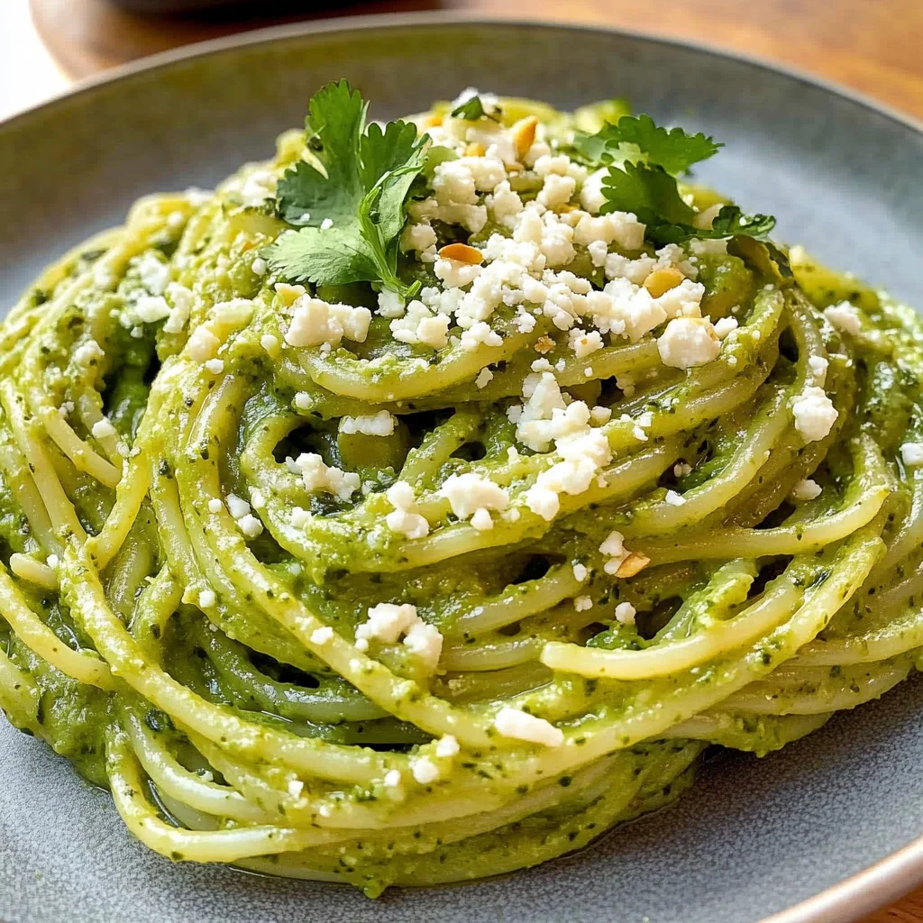 Creamy Mexican Green Spaghetti (Espagueti Verde)