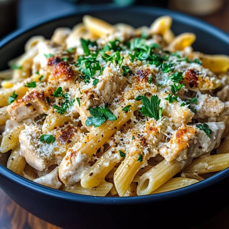 Crockpot Garlic Parmesan Chicken Pasta