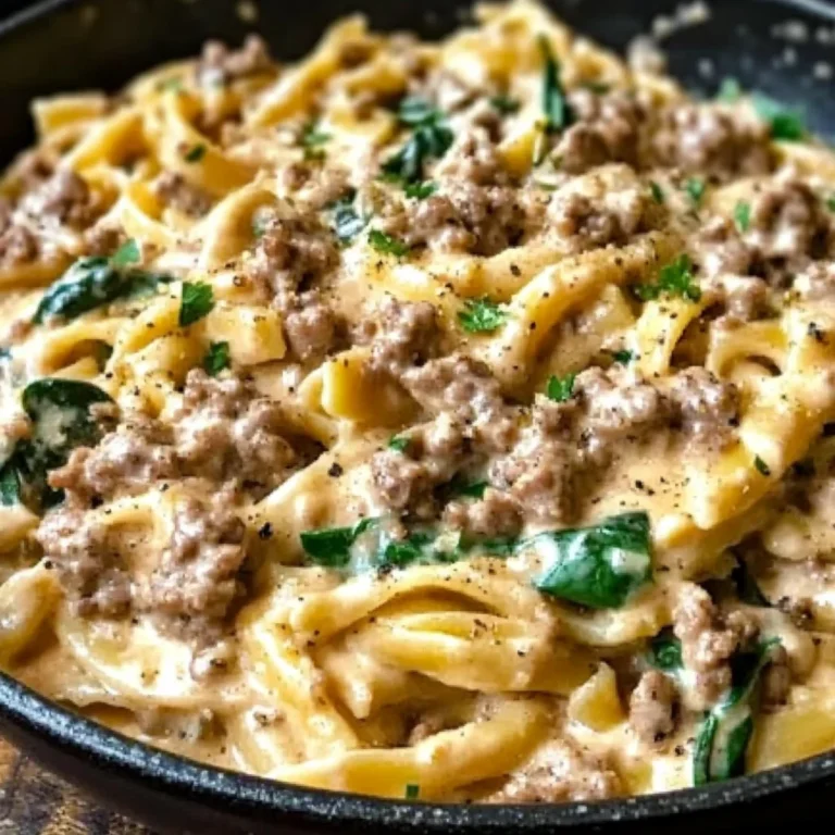 High Protein Creamy Beef Pasta