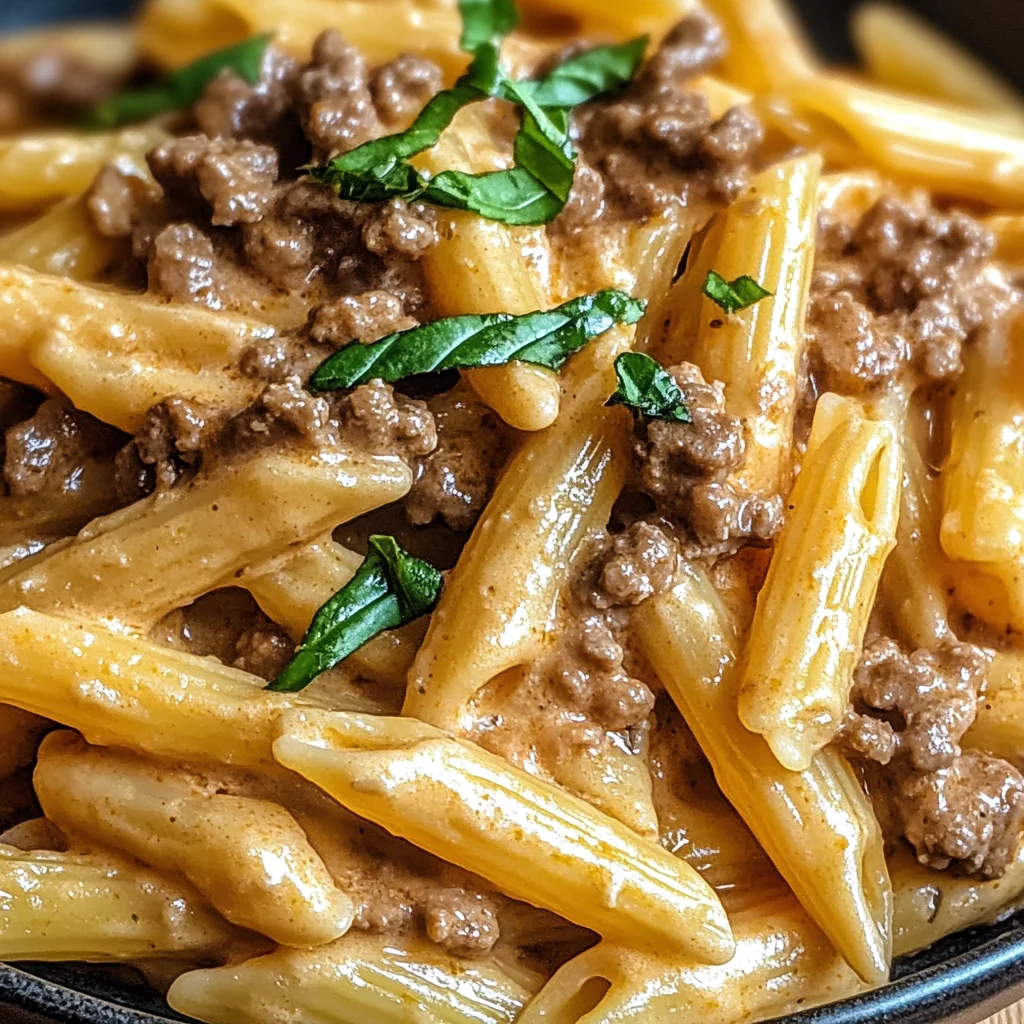 High Protein Creamy Beef Pasta