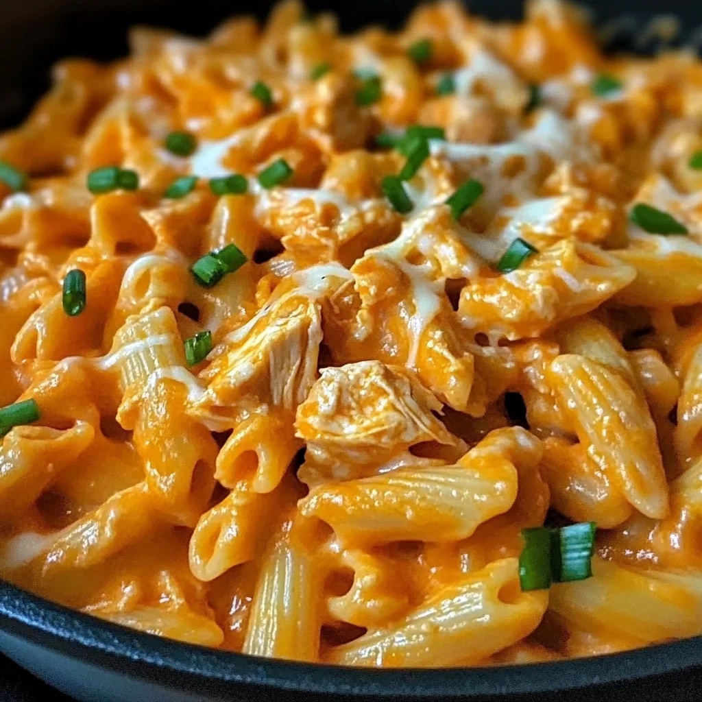 One-Pot Creamy Spicy Buffalo Chicken Pasta