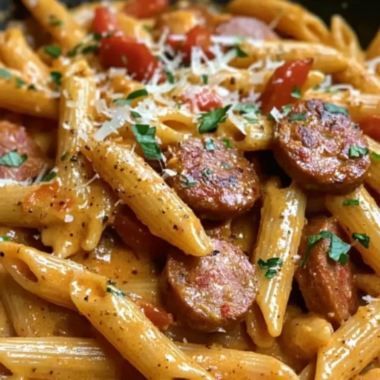 One-Pot Creamy Spicy Cajun Sausage Pasta