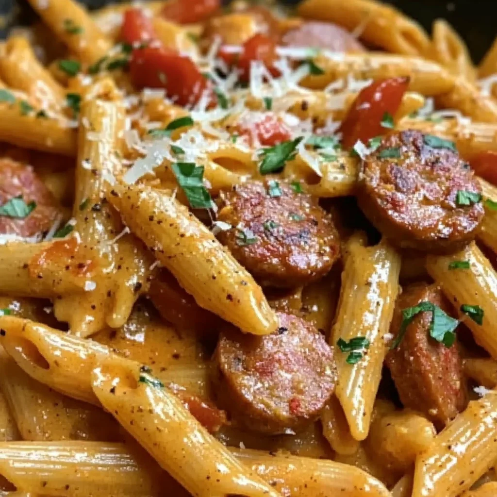 One-Pot Creamy Spicy Cajun Sausage Pasta