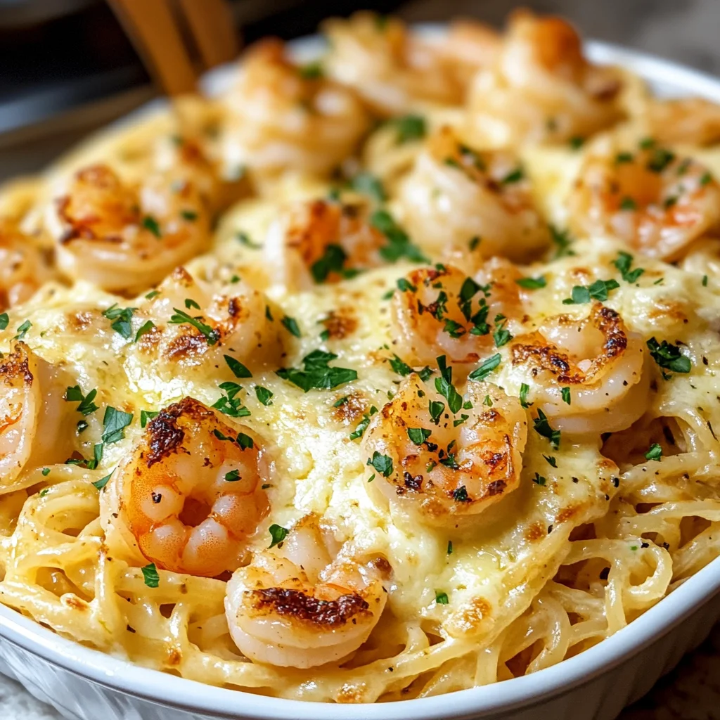 Shrimp Scampi Garlic Cream Pasta