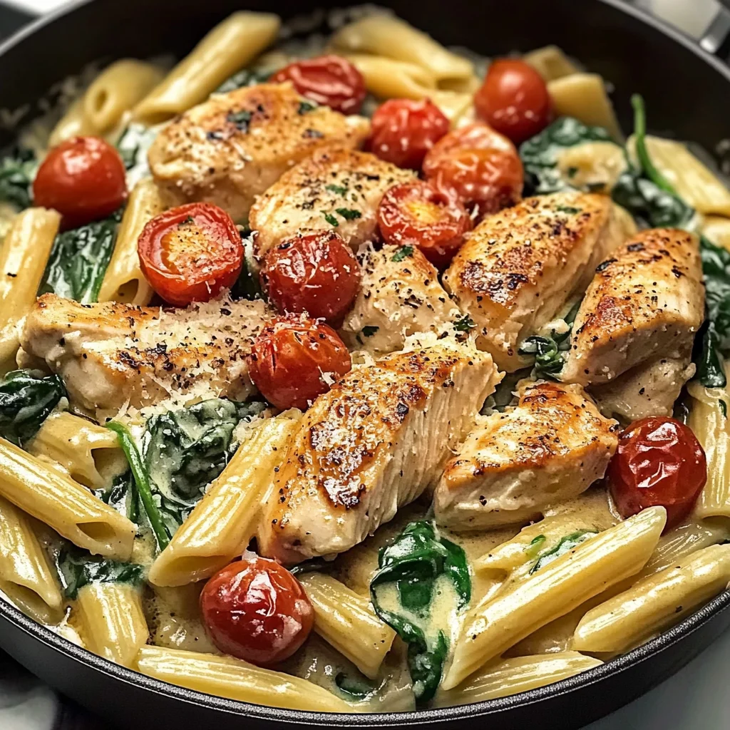 Simple Tuscan Chicken Pasta - Homefoodkitchen