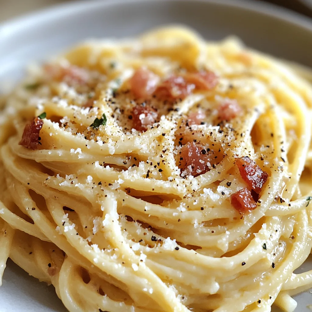 Spaghetti Carbonara with Crispy Pancetta