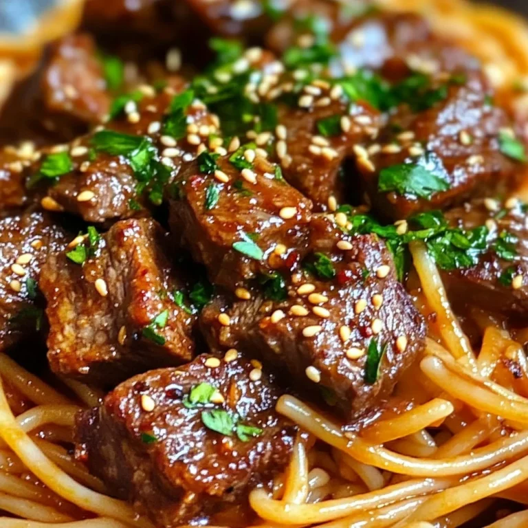 Sweet and Spicy Garlic Steak Pasta