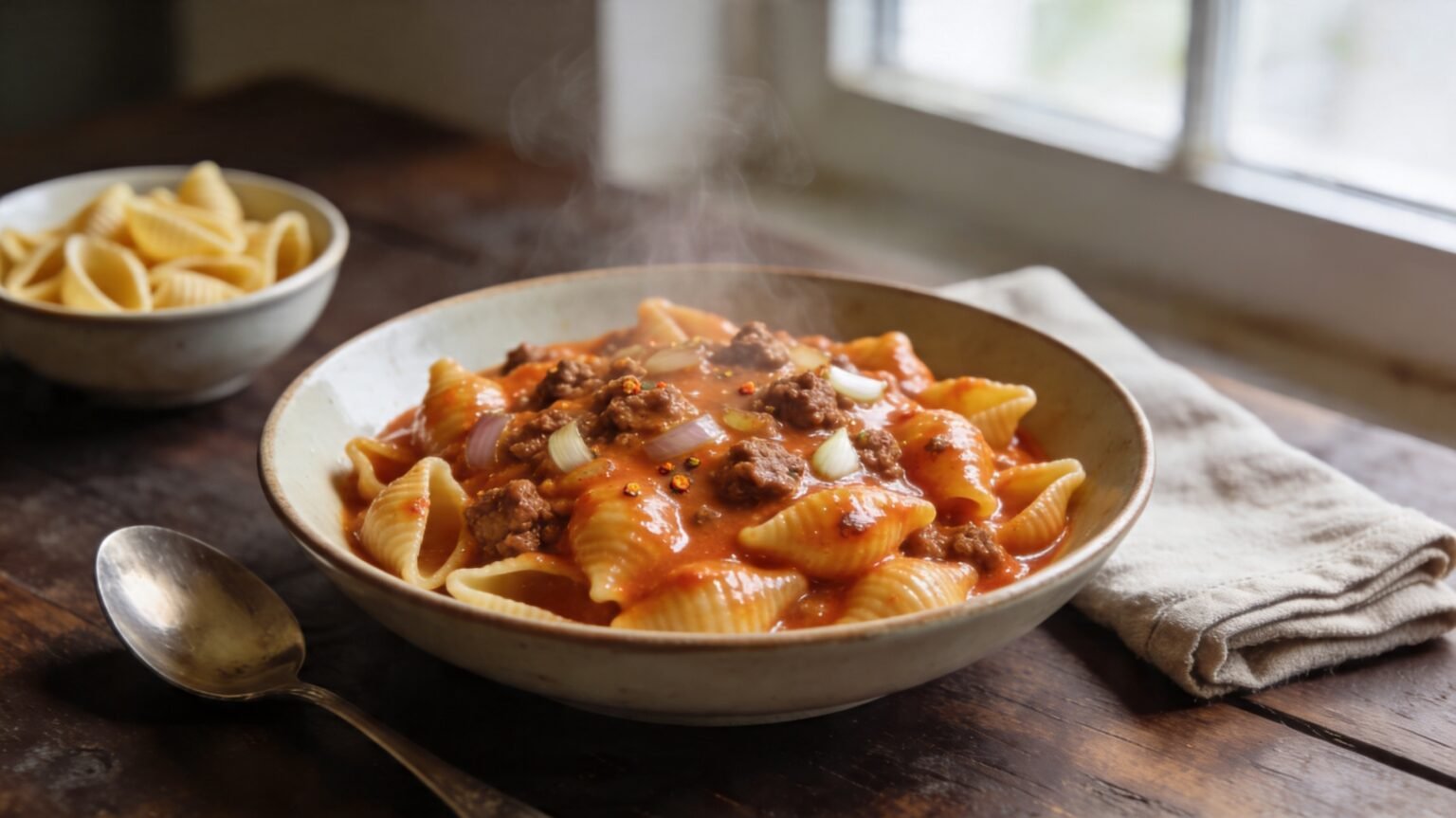 Easy Creamy Beef and Shells