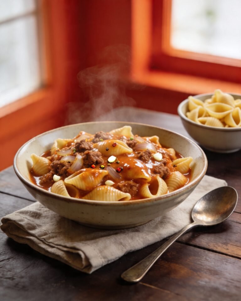 Easy Creamy Beef and Shells