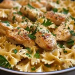 Garlic Butter Chicken Bowtie Pasta