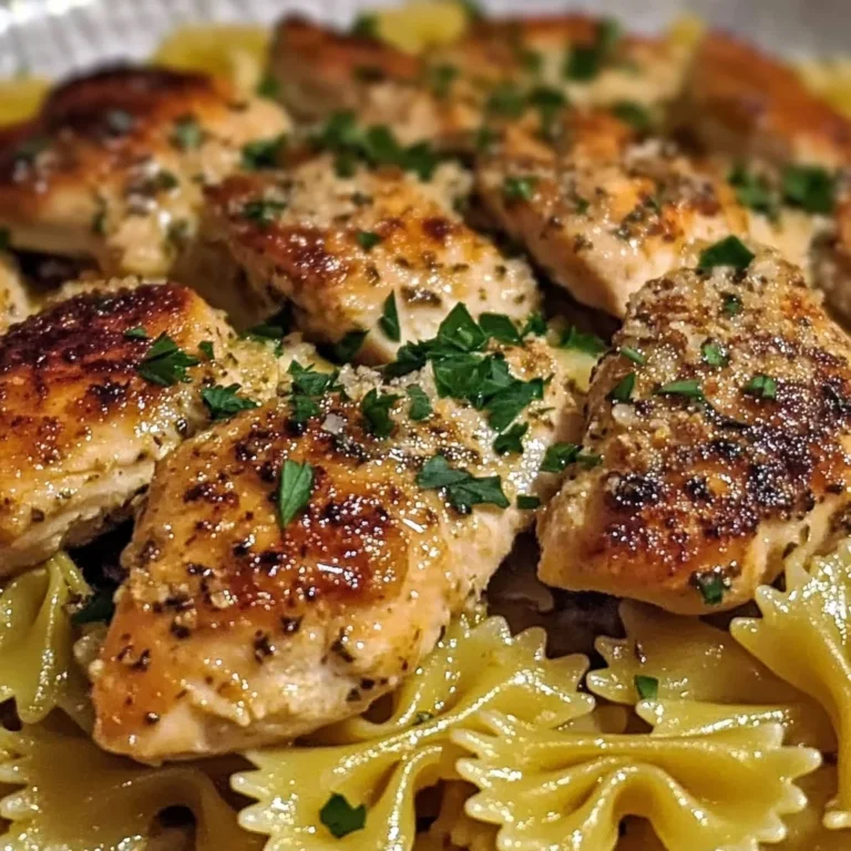 Garlic Butter Chicken and Bowtie Pasta