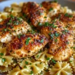 Garlic Butter Chicken with Bowtie Pasta