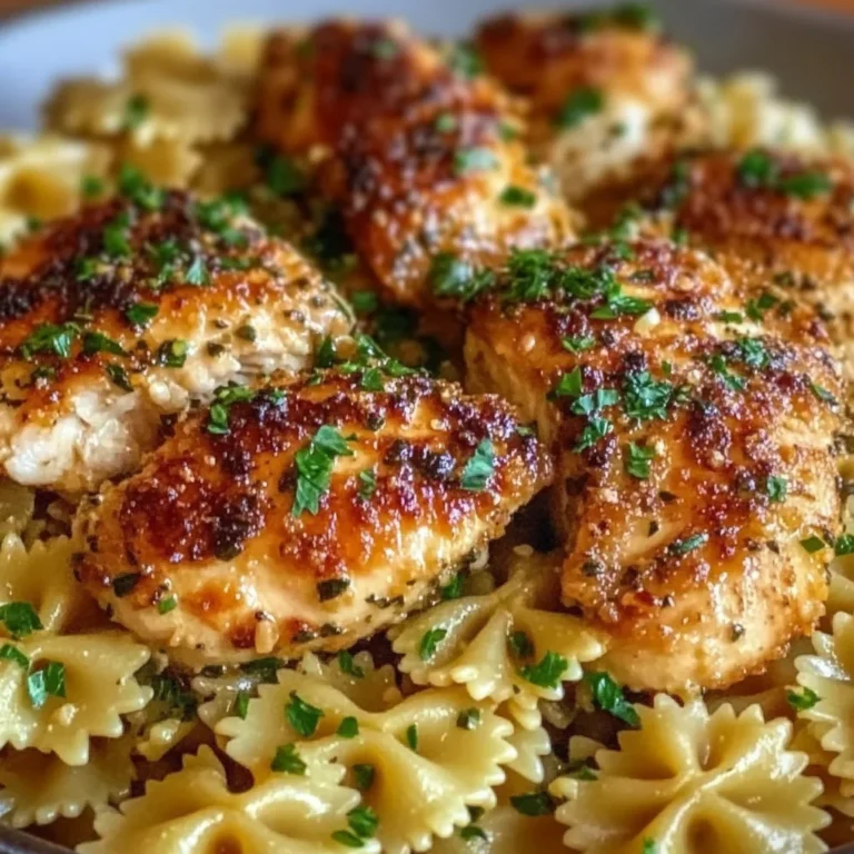 Garlic Butter Chicken with Bowtie Pasta